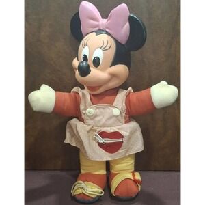 Minnie Mouse Doll Vintage Disney 80's Mattel Learn to Dress Me Zipper Button